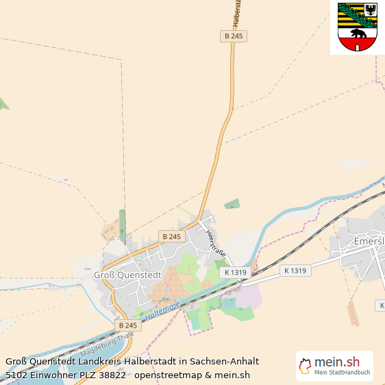 Groß Quenstedt Landkreis Halberstadt Lageplan © Openstreetmap Contributors Groß Quenstedt Dorf Lageplan